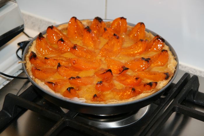 Marillentarte auf Blätterteig (Französisch)